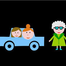 Do úkolu "Jedeme k babičce" jsme přidali ilustraci babičky. Objeví se, když hlasový průvodce volá: "Babičko, už jedeme."